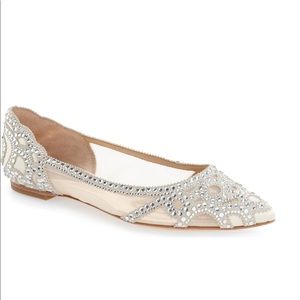 Badgley Mischka Gigi Crystal Pointy Toe Flat
